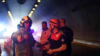 İzmir trafiğinde korku dolu anlar: Tünelde alevler yükseldi