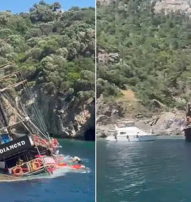 Marmaris'te batan teknedeki 148 kişi tahliye edildi