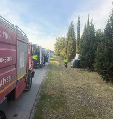 Germencik yolunda korkutan kaza: Direksiyon hakimiyetini kaybetti, araç takla attı