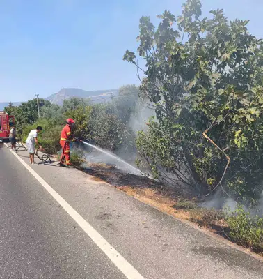 Ula’da Kuru Ot Alevleri Paniğe Neden Oldu, Ekipler Olay Yerinde