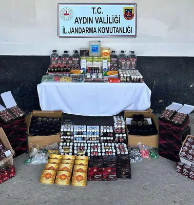 Söke’de sahte içki ve kaçak ilaç baskını: İki gözaltı, 4 milyonluk vurgun
