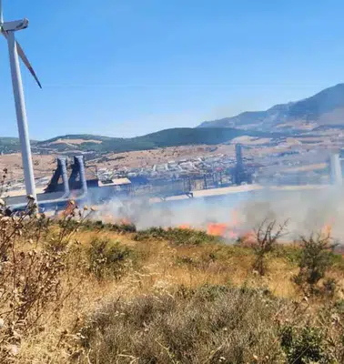 Aliağa’da Fabrika Bölgesinde Alev Alarmı: Otluk Alandaki Yangın Tesislere Sıçramadan Söndürüldü
