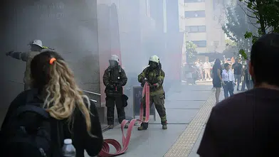 İş merkezinde nefes kesen yangın tatbikatı