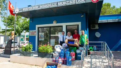 Muhtarlar, ‘Mavi Kapak’ kampanyasına 550 kilogramlık destekte bulundu!