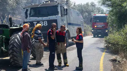 Belediye ekipleri, Orman Bölge Müdürlüğü ile koordineli çalışarak söndürme çalışmalarına destek verdi