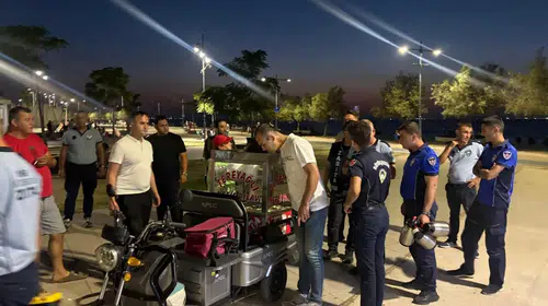 Karantina Parkı’nda izinsiz seyyar satışa ortak denetim
