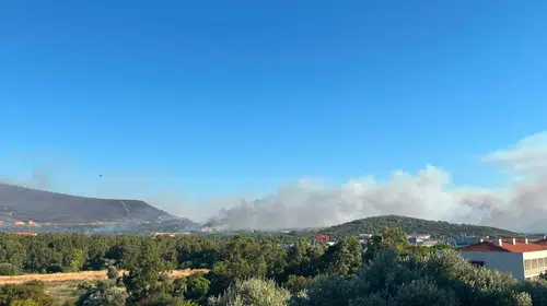 Foça'daki orman yangını için ekipler seferber oldu