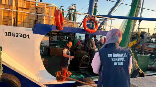Didim denizlerinde sürdürülebilir avcılık mesaisi: Ekipler tekneleri tek tek inceledi
