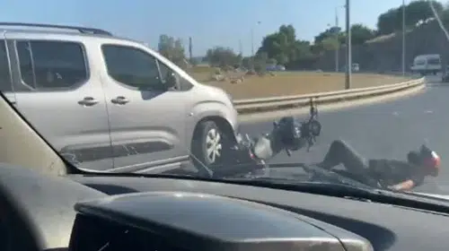 İzmir trafiğinde dehşet anları: Motosikletliyi altına alıp kaçan sürücüye ağır fatura