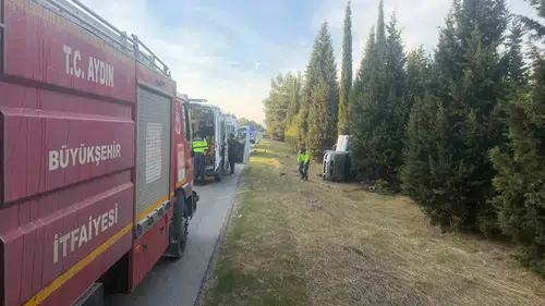 Germencik yolunda korkutan kaza: Direksiyon hakimiyetini kaybetti, araç takla attı