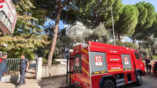 Efeler'de mutfakta korku dolu anlar: Yemek yaparken alevler yükseldi
