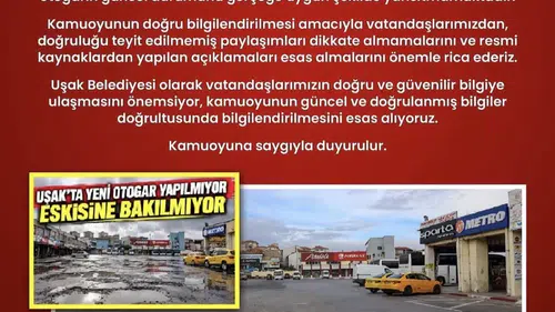 Uşak Otogarı hakkındaki iddialara belediyeden sert yanıt: Görüntüler gerçeği yansıtmıyor