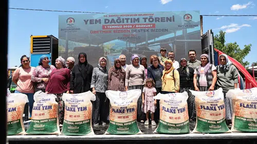 Denizli’de üreticinin yüzü güldü: 32 bin çuval yem desteğiyle hayvancılığa can suyu