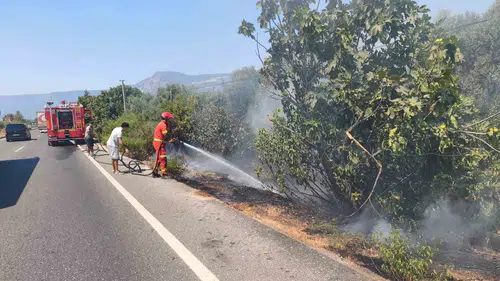 Ula’da Kuru Ot Alevleri Paniğe Neden Oldu, Ekipler Olay Yerinde