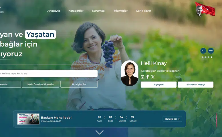 Karabağlar Belediyesi’nin Yeni Web Sitesi Hizmete Açıldı