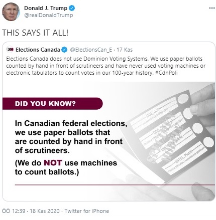 Trump, ABD seçim sistemini eleştirdi