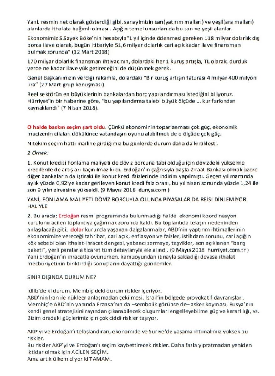 Nalbantoğlu: Ekonominin Cilaları Dökülünce Erken Seçim Şart Oldu