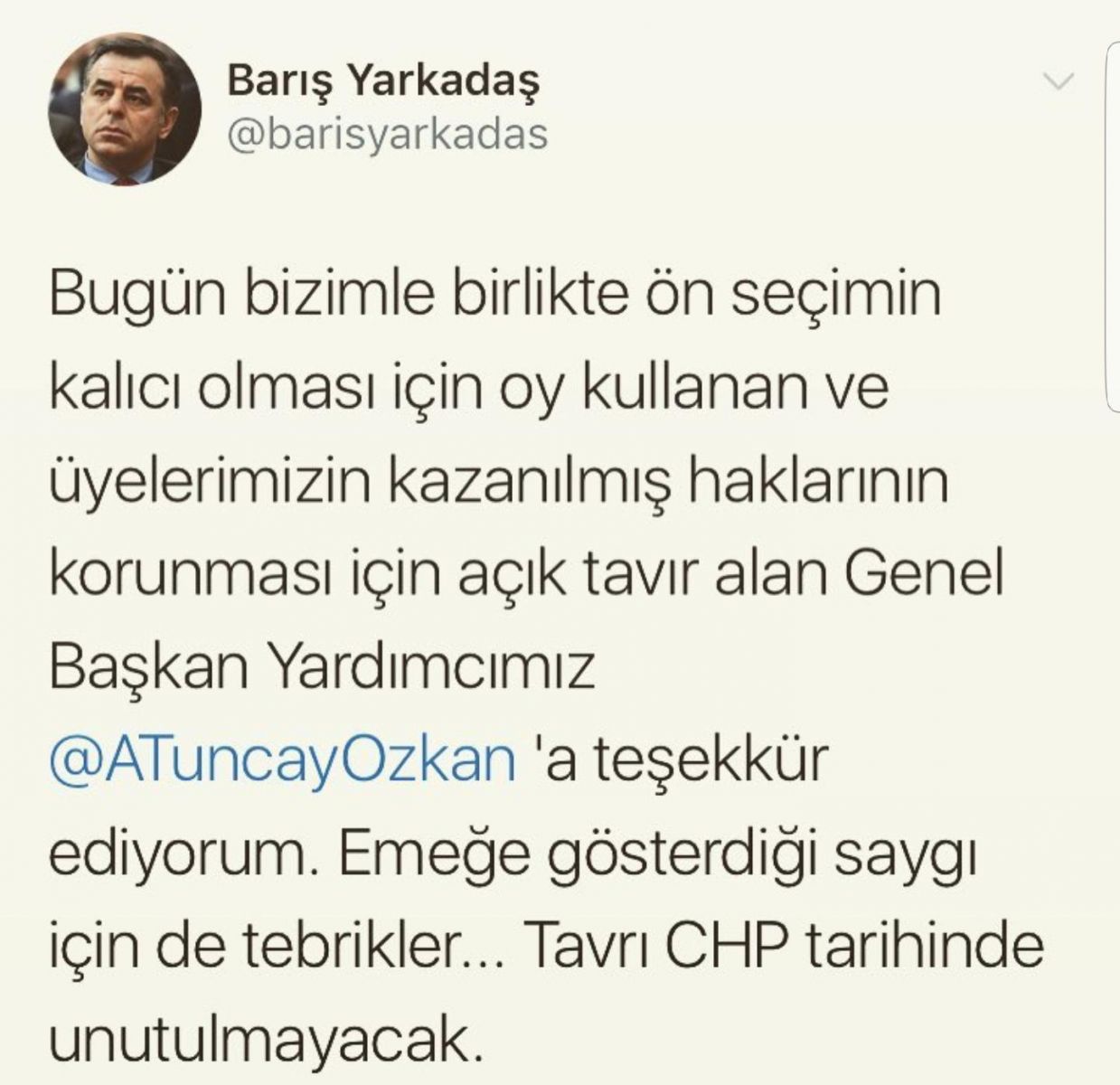 Sadece Tuncay Özkan "Önseçim" Dedi