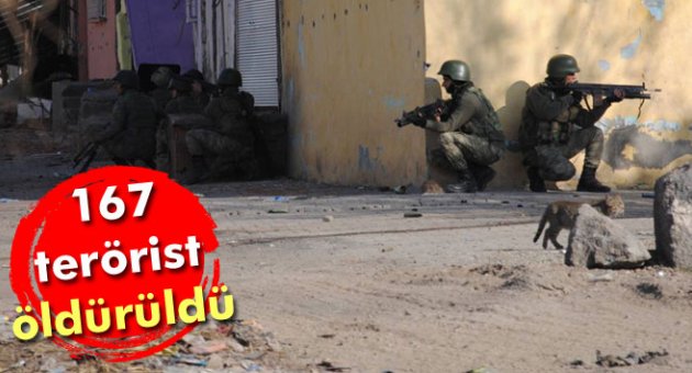 167 terörist öldürüldü 1'i sağ ele geçirildi