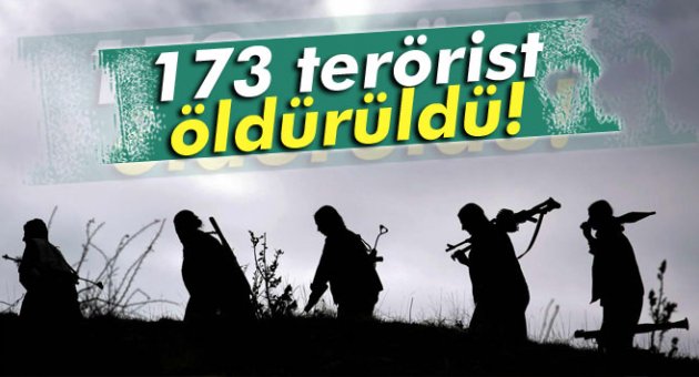 173 terörist öldürüldü