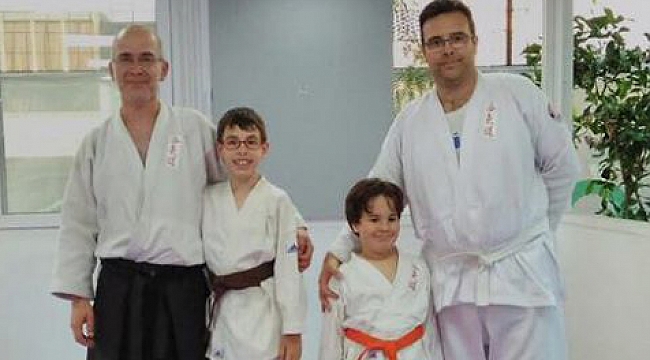 Babalar ve oğulları birlikte spor yapıyor...