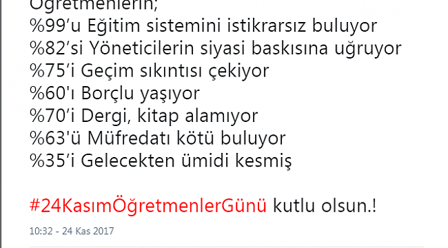 Altıok' tan Çarpıcı Öğretmenler Günü Mesajı