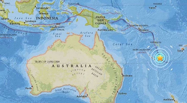 Yeni Kaledonya'da 7.0 Büyüklüğünde Deprem
