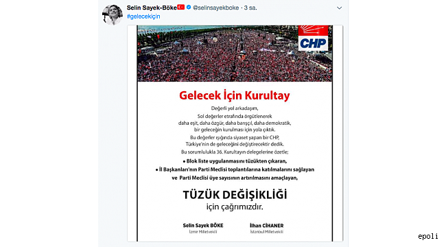 CHP&#039;de Tüzük Değişsin Sesleri
