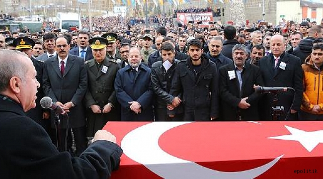 Erdoğan şehit cenazesinde konuştu: Allah bu makamı hepimize nasip etsin