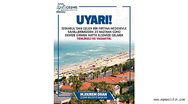 Çeşme Belediyesi'nden İstanbullular'a Afişli 23 Haziran Uyarısı