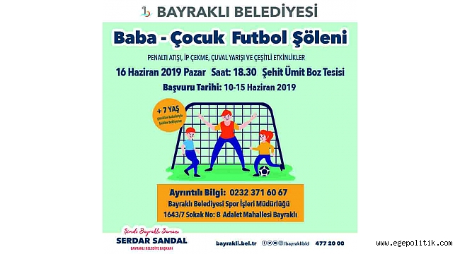 Bayraklı'da Baba-Çocuk Şölenleri Düzenlenecek