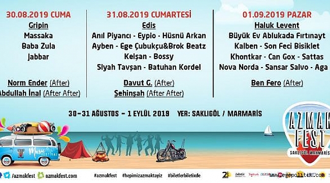 Rock, Rap, Pop aynı sahnede Azmak Festivali’nde