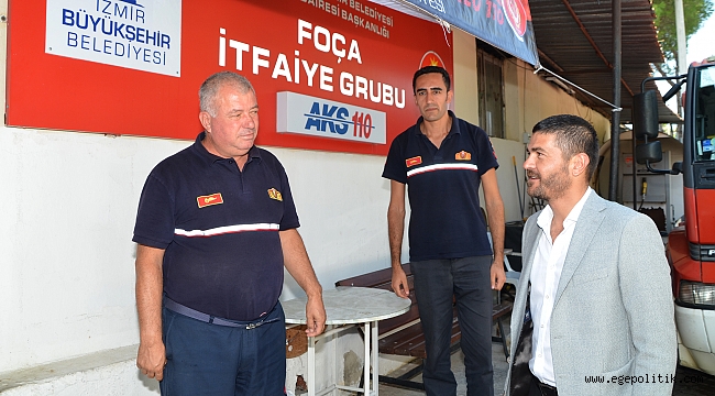 BAŞKAN FATİH GÜRBÜZ, FOÇA İTFAİYE GRUBUNU ZİYARET ETTİ