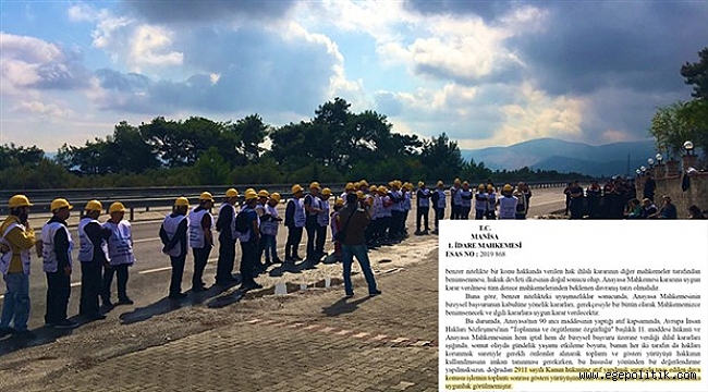 Madenci yürüyüşüne  engel!