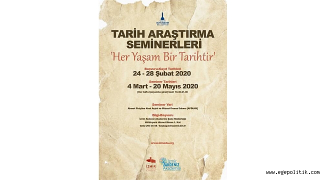 Tarih Araştırma seminerlerine başvuruda son gün