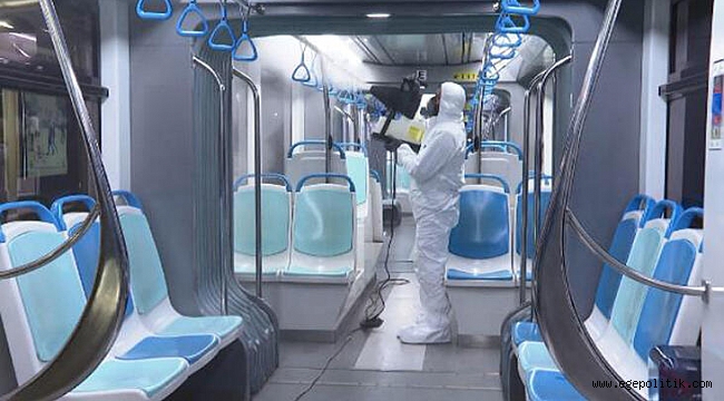 İzmir'de toplu taşımada corona virüsü önlemi