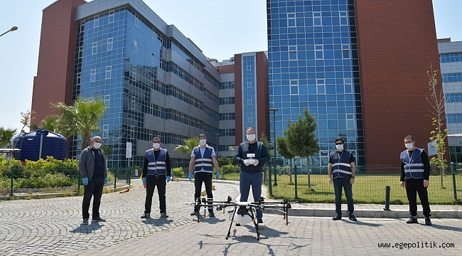 Çiğli’de drone ile dezenfekte başladı