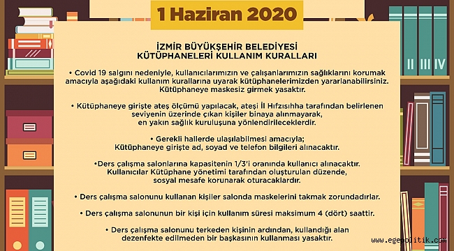 Büyükşehir kütüphanelerin kurallarını açıkladı