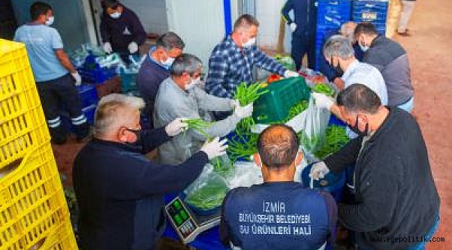 İzmir Sebze Meyve Hali esnafından Biz Varız dayanışmasına destek