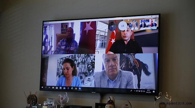 Kıyı Ege Belediyeleri video konferansta bir araya geldi