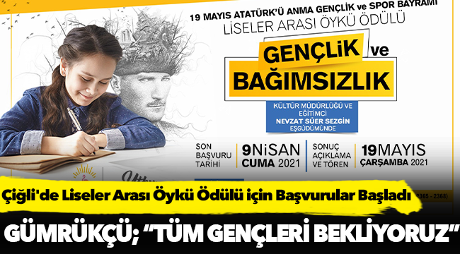 Çiğli'de Liseler Arası Öykü Ödülü için Başvurular Başladı