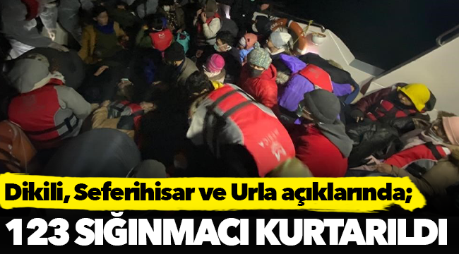Dikili, Seferihisar ve Urla açıklarında 123 sığınmacı kurtarıldı
