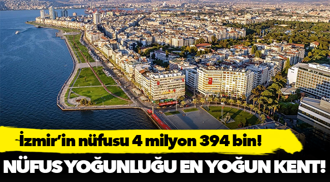 İzmir nüfus yoğunluğu en yüksek olan illerden biri oldu