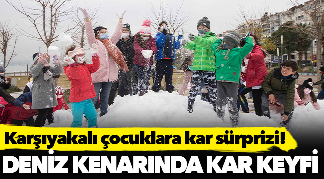 Karşıyakalı çocuklara kar sürprizi!