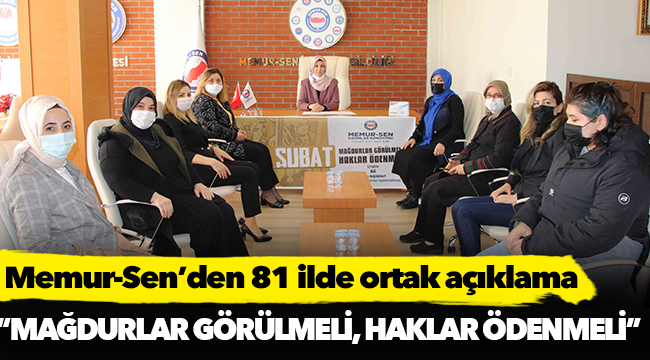 Memur-Sen’den 81 ilde ortak 28 Şubat açıklaması