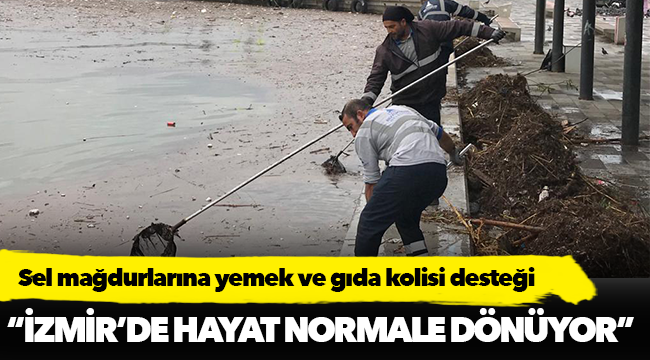 Sel mağdurlarına yemek ve gıda kolisi desteği