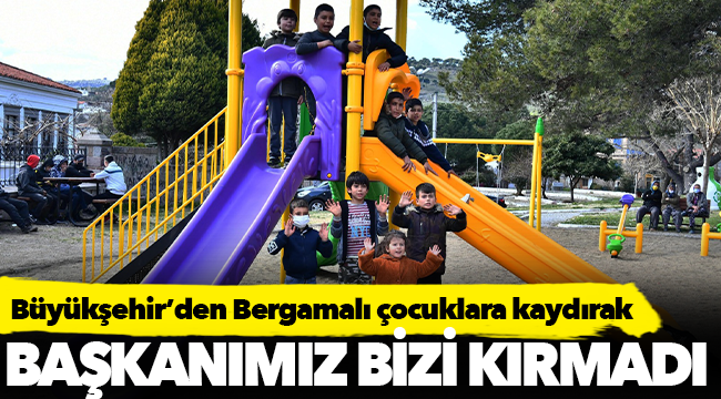 Büyükşehir’den Bergamalı çocuklara kaydırak