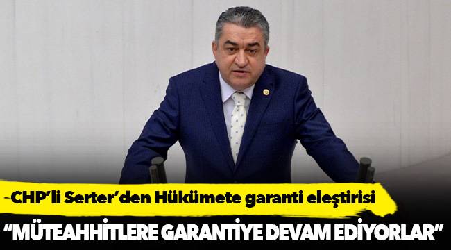 CHP’li Serter’den Hükümete garanti eleştirisi