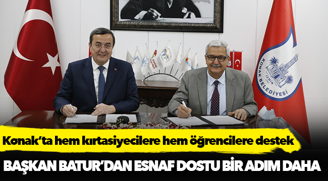 Konak’ta hem kırtasiyecilere  hem öğrencilere destek