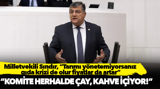 Milletvekili Sındır, “Tarımı yönetemiyorsanız gıda krizi de olur fiyatlar da artar”